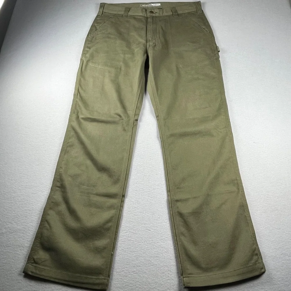 Carhartt BN0324-M Relaxed Fit Canvas Work Pants Mens 34x32 Olive Green Utility